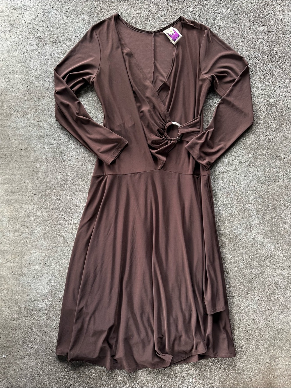 VTG Original Anthony Brown Long Sleeve Wrap Dress